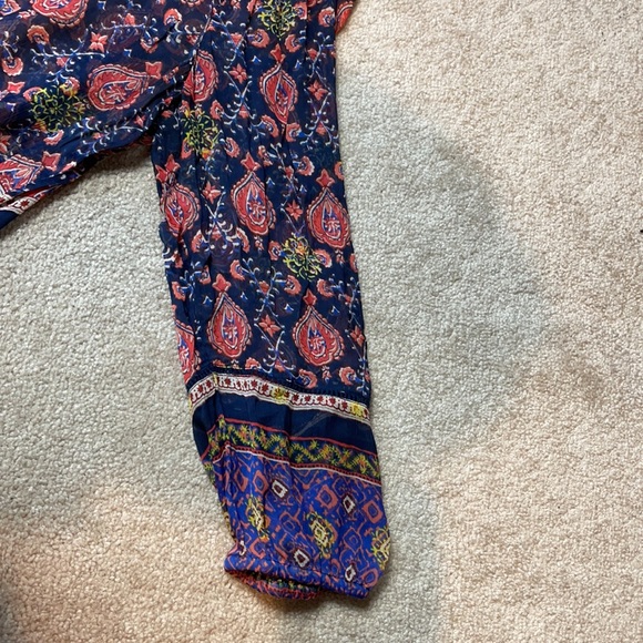 Lucky Brand size large silk 3/4 sleeve blouse - Picture 5 of 7